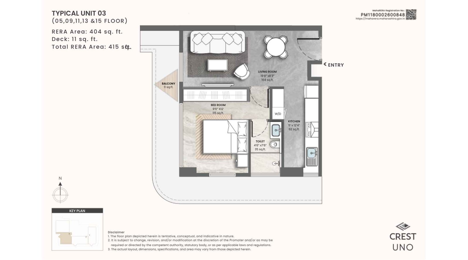 Crest-Uno-Typical-floor-plan-1BHK-415-sqft